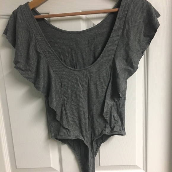 1.State Ribbed Bodysuit with Ruffle - Picture 3 of 5